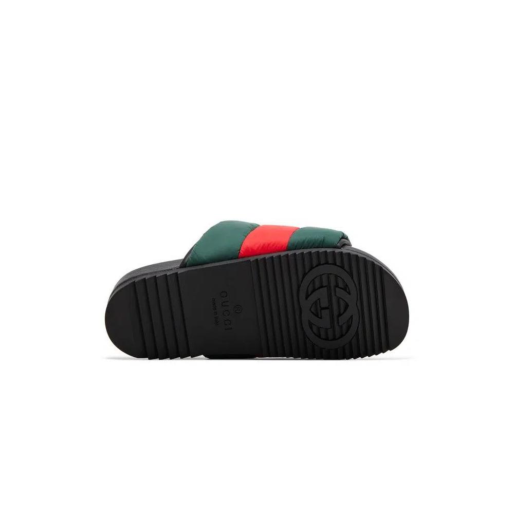Слайды Gucci Wmns Padded Web Slide Sandal 'Green Red' 4