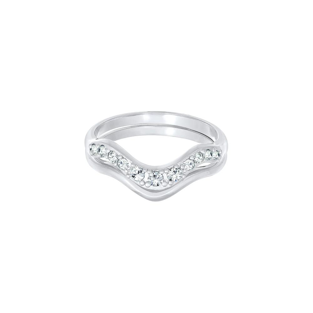 Кольцо-стопка из набора из 2 изогнутых колец, украшенных кристаллами Swarovski® 3