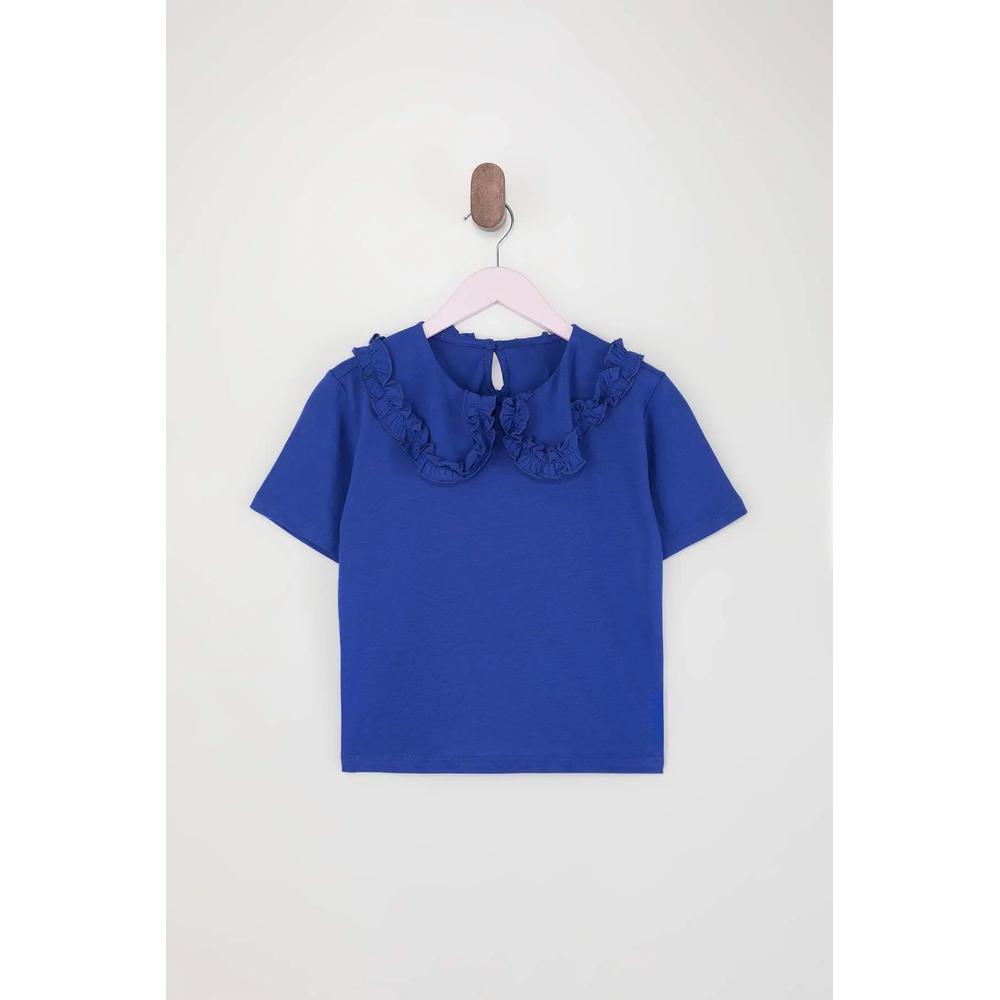 Трикотажная футболка для девочек с воротником-стойкой Indigo Tkdss26Ts00023 4