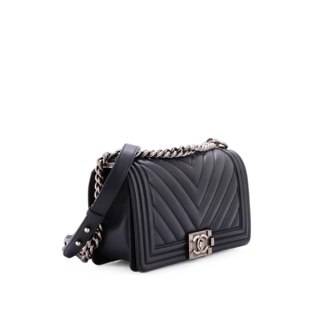 Сумка на плечо Boy Flap Bag Chevron Calfskin Old среднего размера 3
