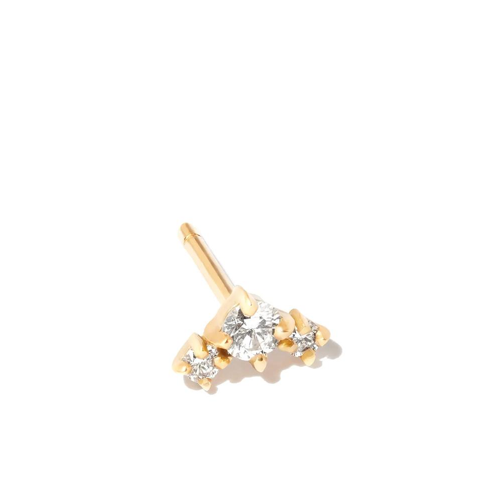 Серьга-гвоздик Eclat из желтого золота с бриллиантом 2