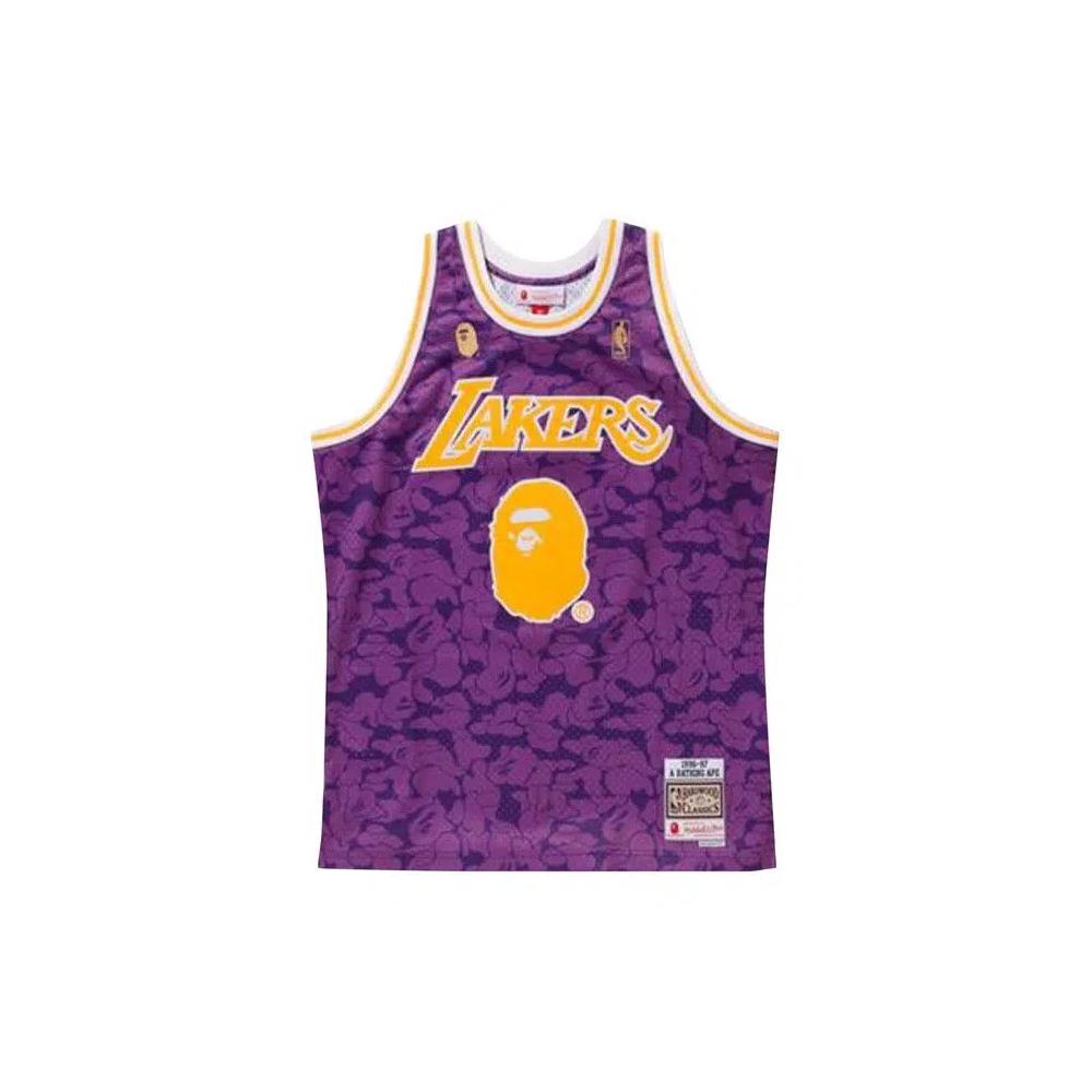 Джерси BAPE x Mitchell & Ness Lakers ABC Баскетбольная джерси Swingman 'Фиолетовый' 2