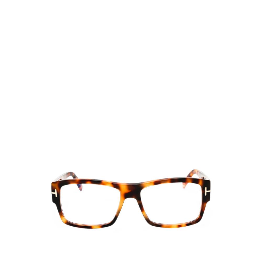 tortoiseshell-effect rectangle-frame glasses 1