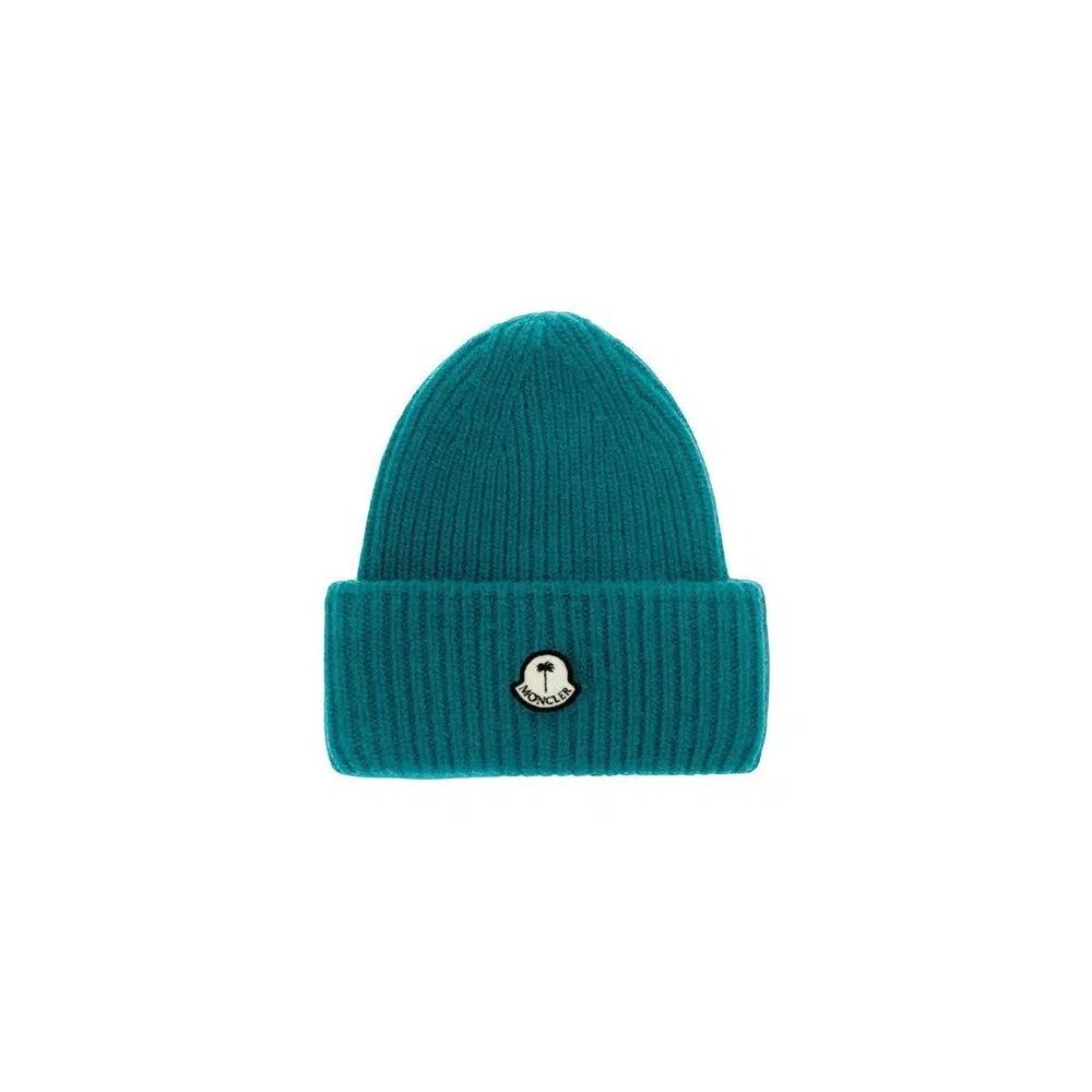 Бини Moncler x Palm Angels Tricot Beanie Hat «Зеленый» 1