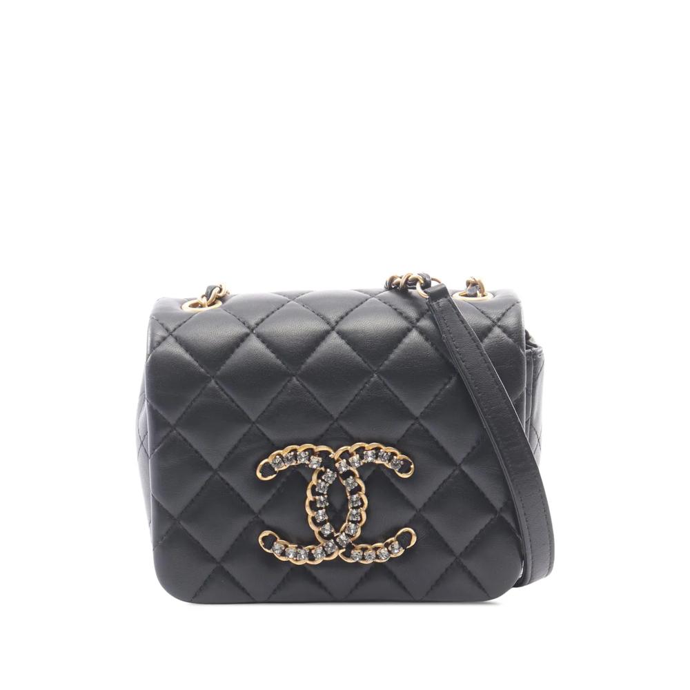 Стеганая мини-сумка через плечо Lambskin CC Crystal Full Flap (2021-2026 годы) 1