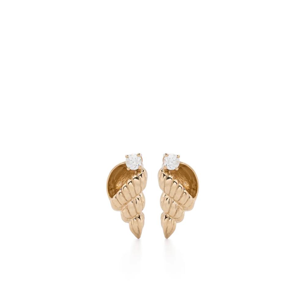Серьги Paire De Puces Nautilus из желтого золота с бриллиантами 1