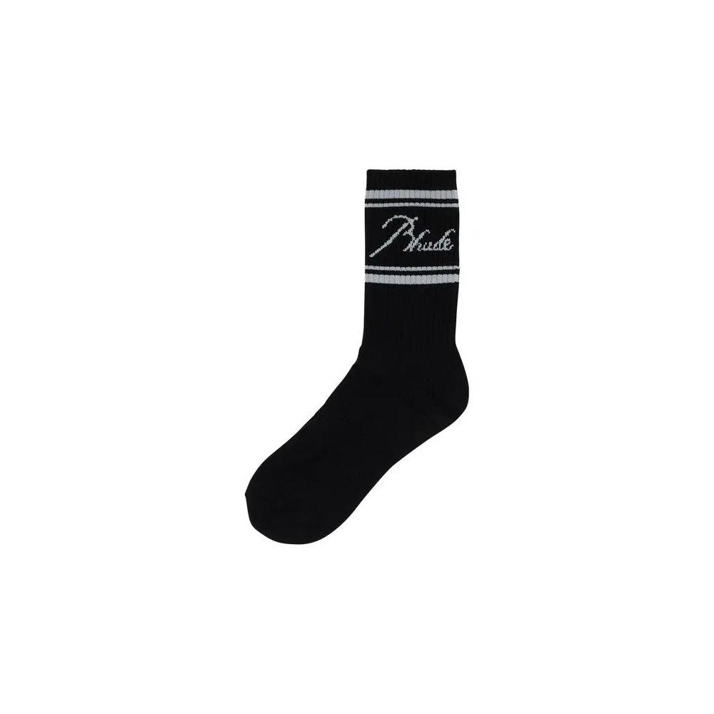 Носки и колготки Rhude Script Logo Sock 'Black' 1