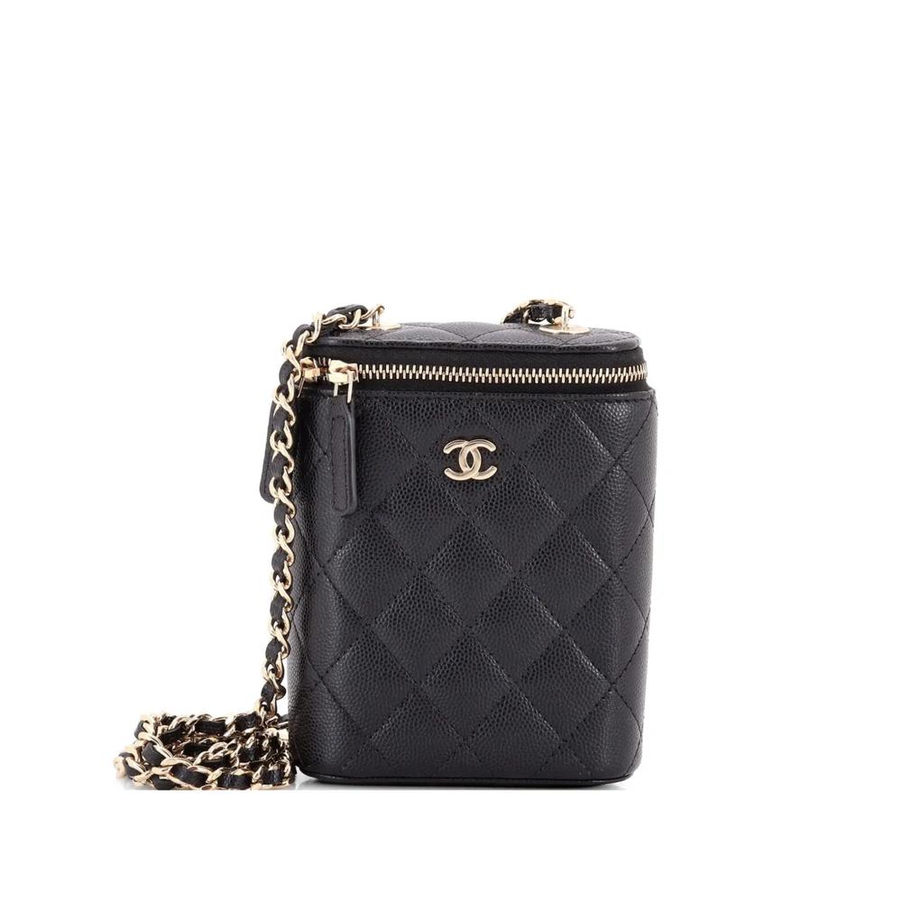 Сумка на плечо Vertical Classic Vanity Case with Chain Quilted Caviar Mini 1