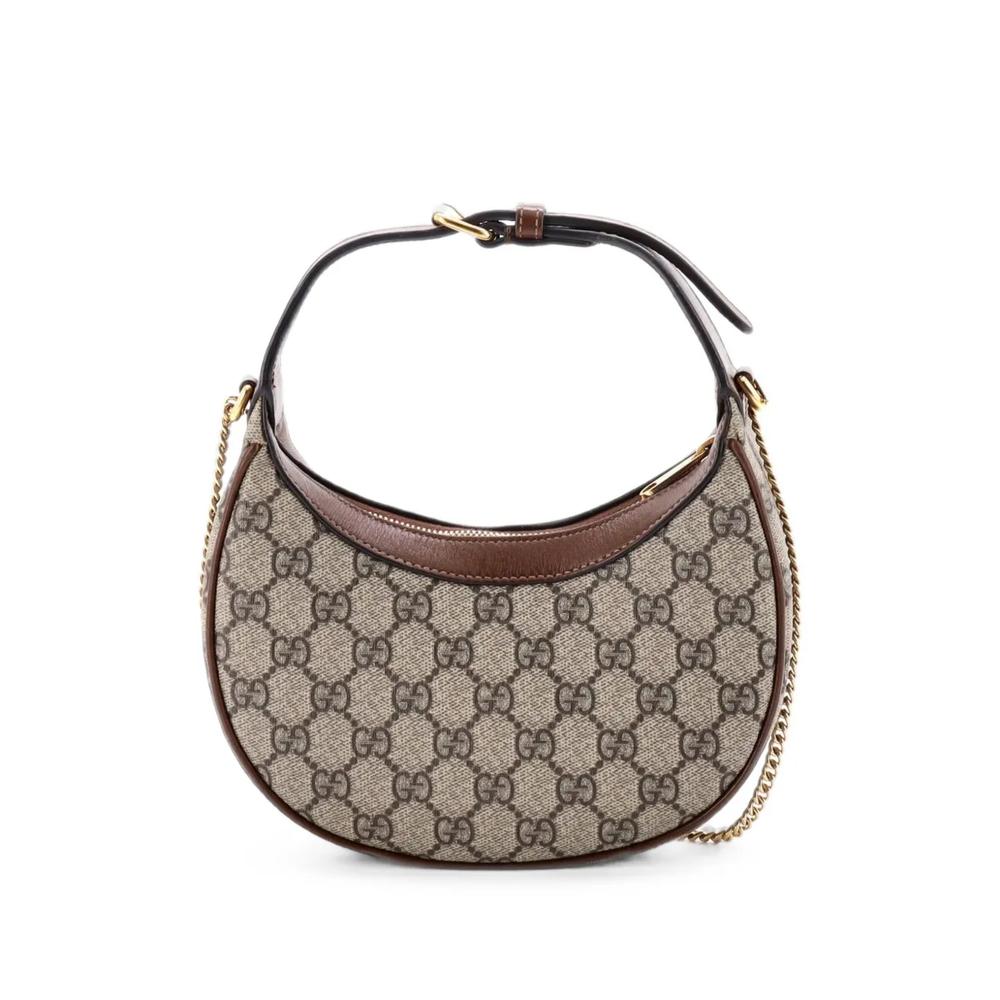 Сумка-хобо Interlocking G Patch Half Moon GG Coated Canvas Mini 2