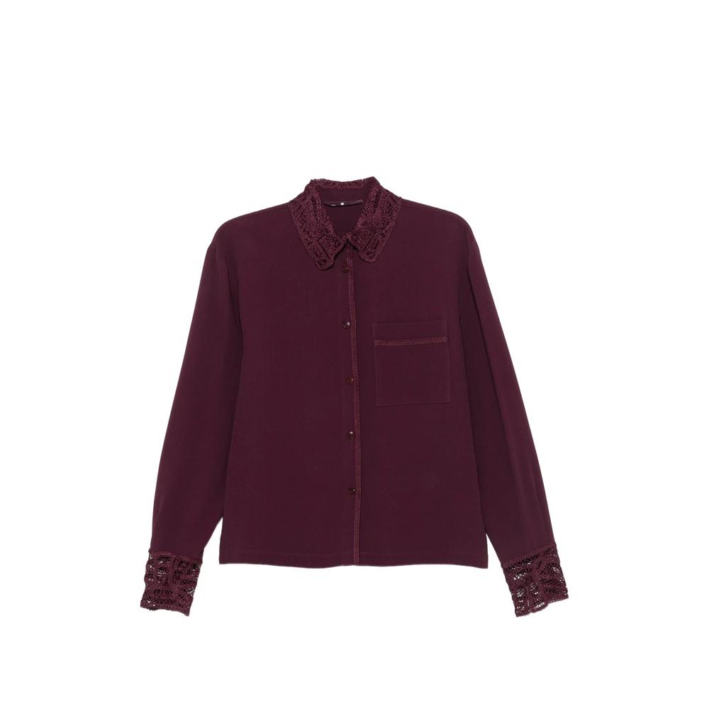 lace-trim button-up shirt 1