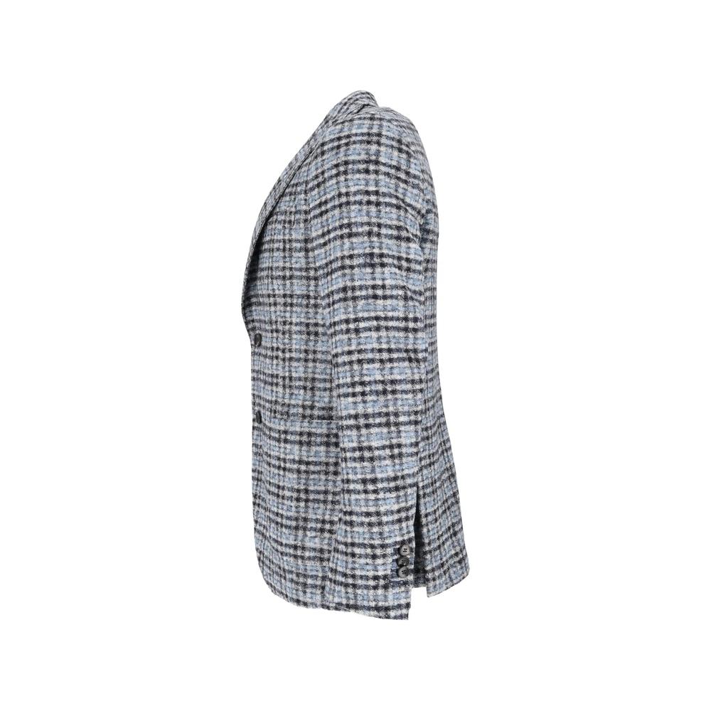 check-pattern notched-lapels jacket 3