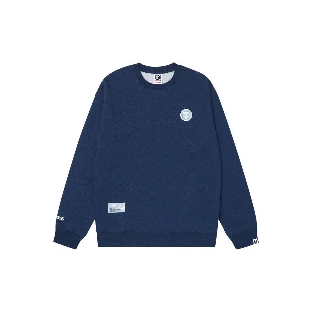 Свитшоты AAPE Moonface Patch Sweatshirt 'Navy/Heather' 1
