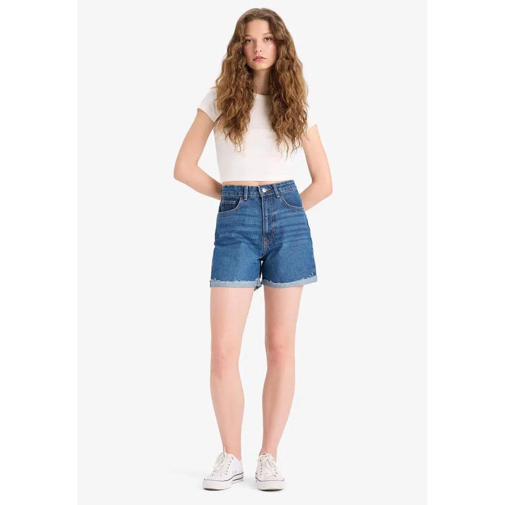 Джинсовые шорты с высокой талией, фасон Mom Fit 5