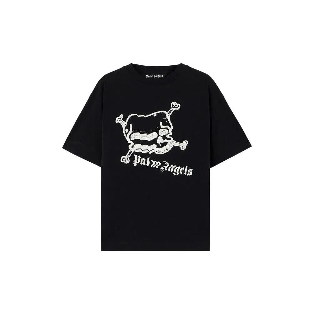 Футболки с коротким рукавом Palm Angels Skull Regular Tee 'Черный/Бежевый' 1