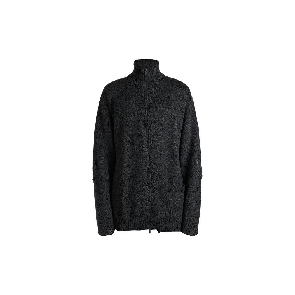 Кардиган Yohji Yamamoto Pour Homme с высокой горловиной на молнии «Charcoal» 1