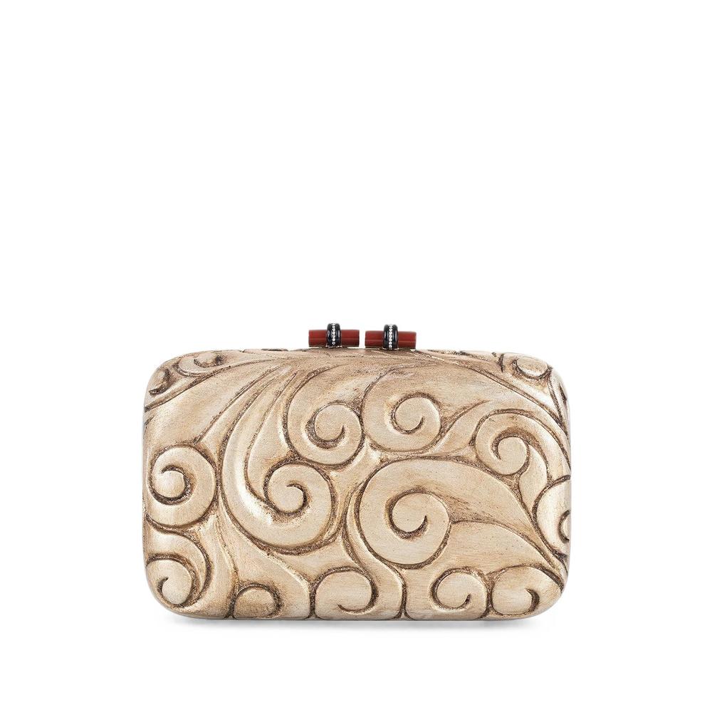 diamond wooden swirl clutch 1