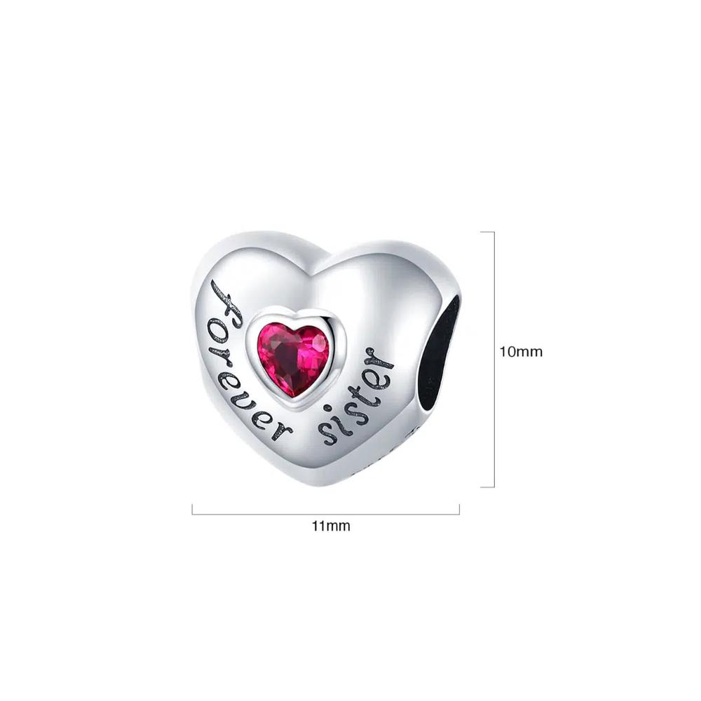 Подвеска из стерлингового серебра 925 пробы с гравировкой «Forever Sister» и сердцем 5