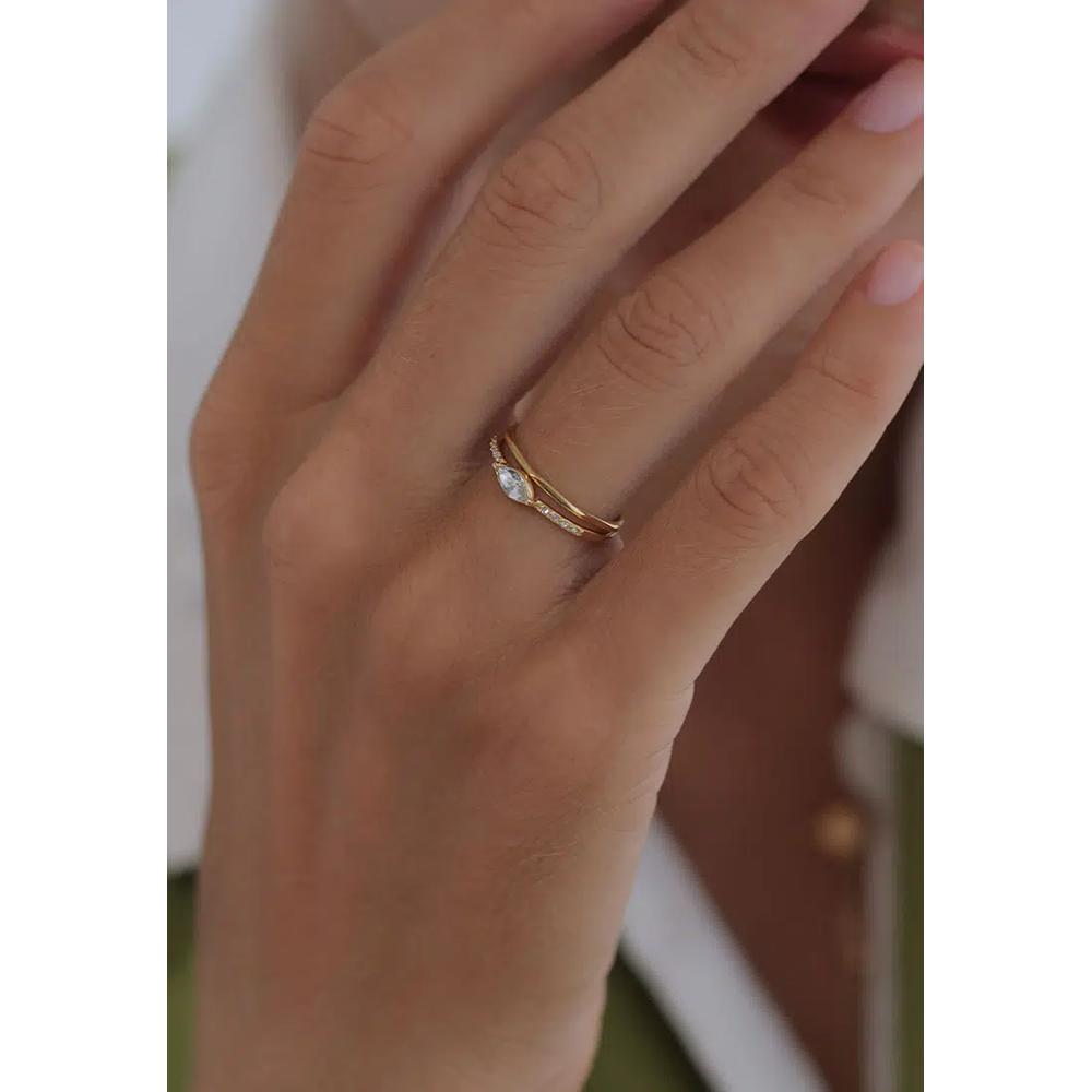 Набор колец Swarovski® Crystal Wave Ring Set – серебро с позолотой 2