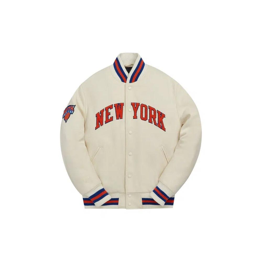 Университетские куртки Kith And Golden Bear For New York Knicks Varsity Jacket 'Sandrift' 1