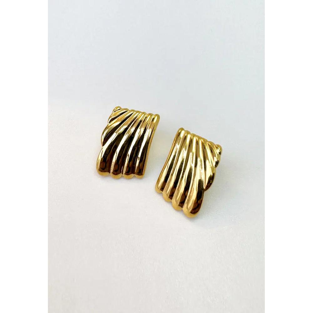 Многослойные серьги-гвоздики Pleated Angel Gold 6