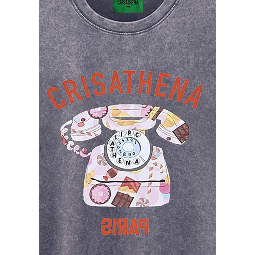 Футболка Crisathena Telephone Stone Washed, серый/мульти/красный 3