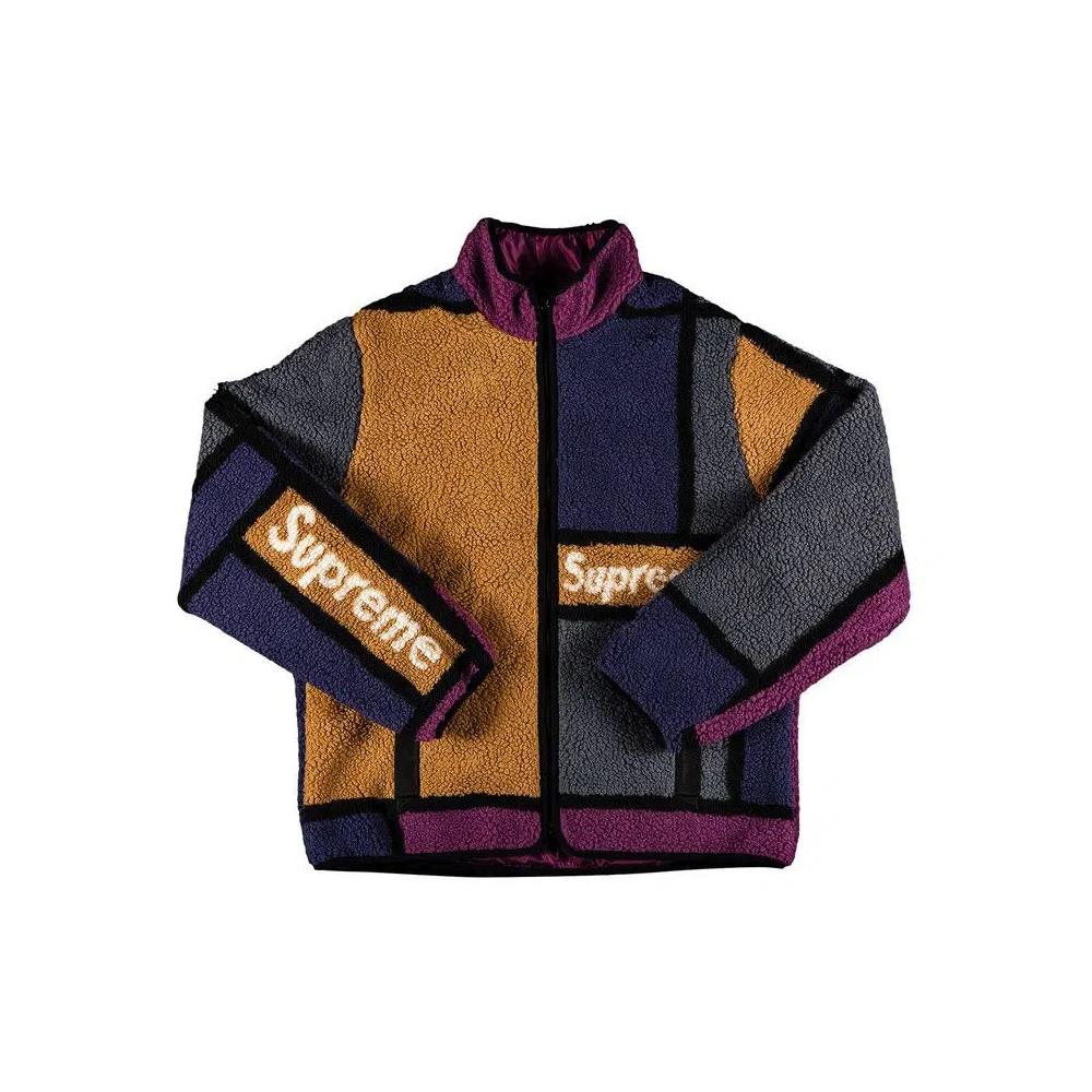 Флисовые куртки Supreme Reversible Colorblocked 'Фиолетовый' 1