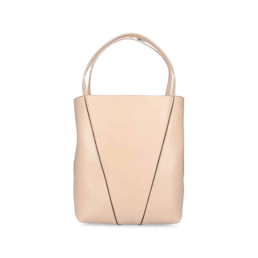 Spin logo-print calf leather tote bag 2