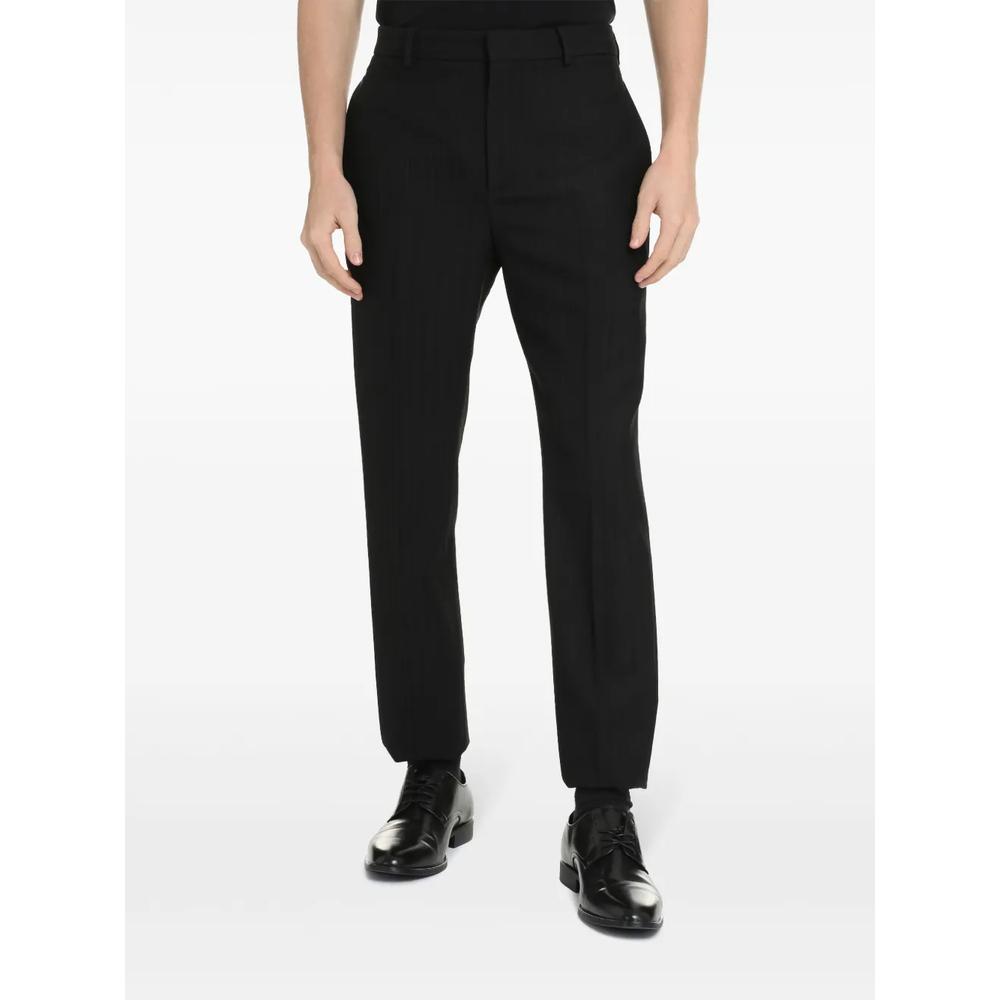 pressed-crease pleated straight-leg trousers 2