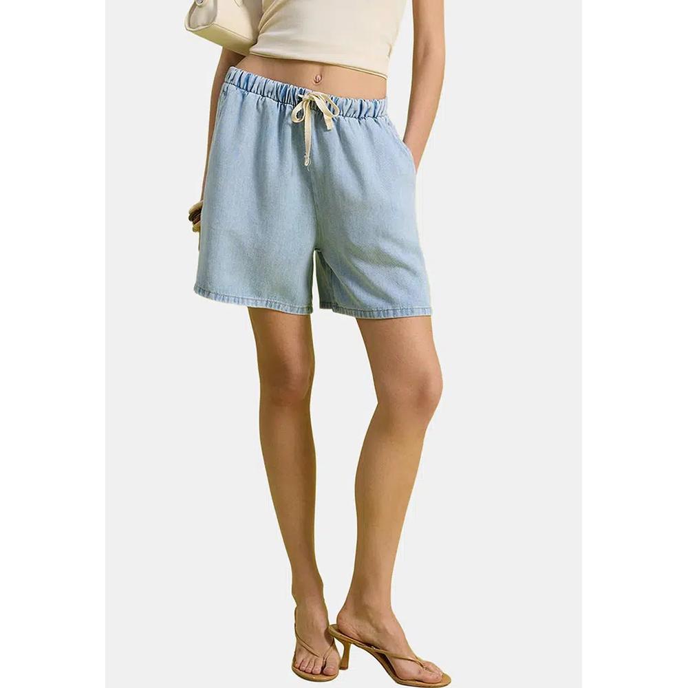 Синие джинсовые шорты City Boy с эластичным поясом из 1% тенселя Twoss26Sr12 1