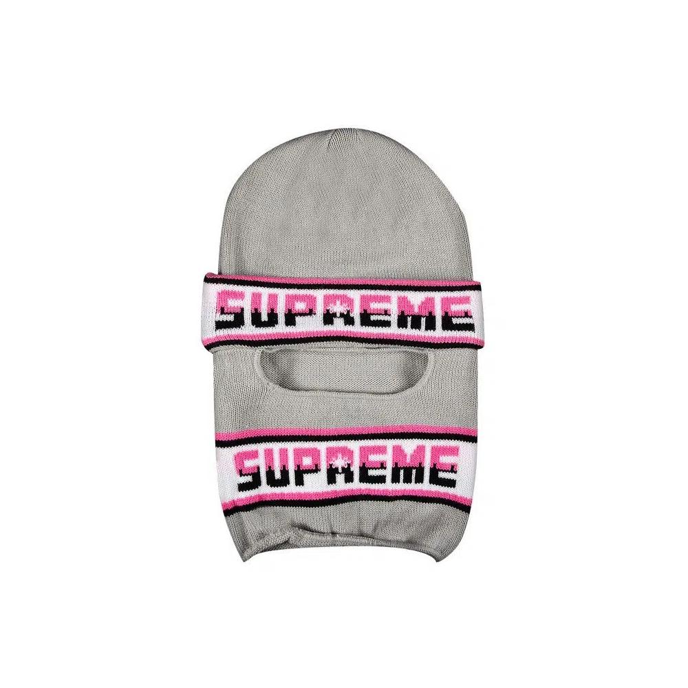 Шапки-бини Supreme Double Logo Facemask Beanie 'Grey' 2