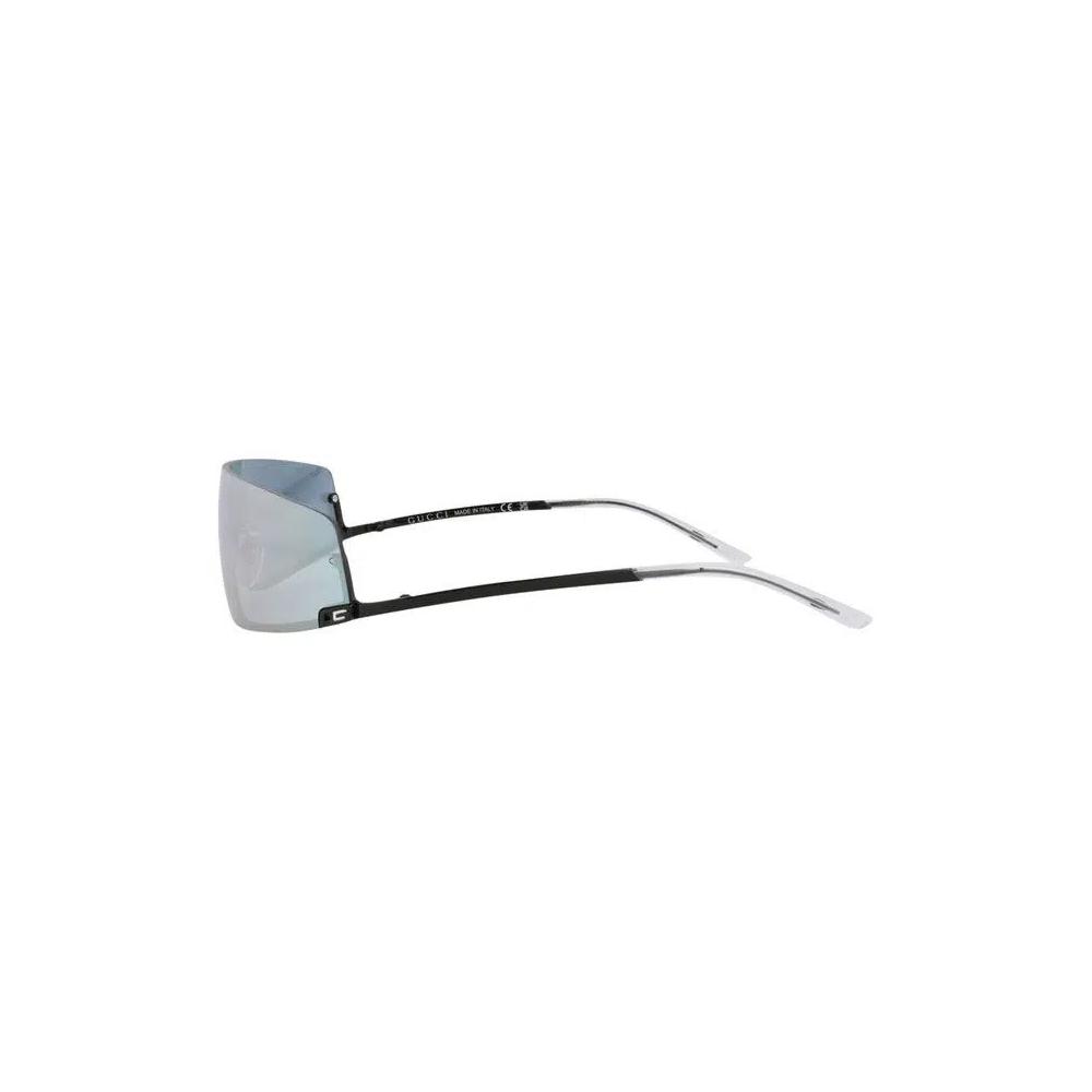 Солнцезащитные очки Gucci с металлической оправой Shield-Frame 'Black/Grey' 2