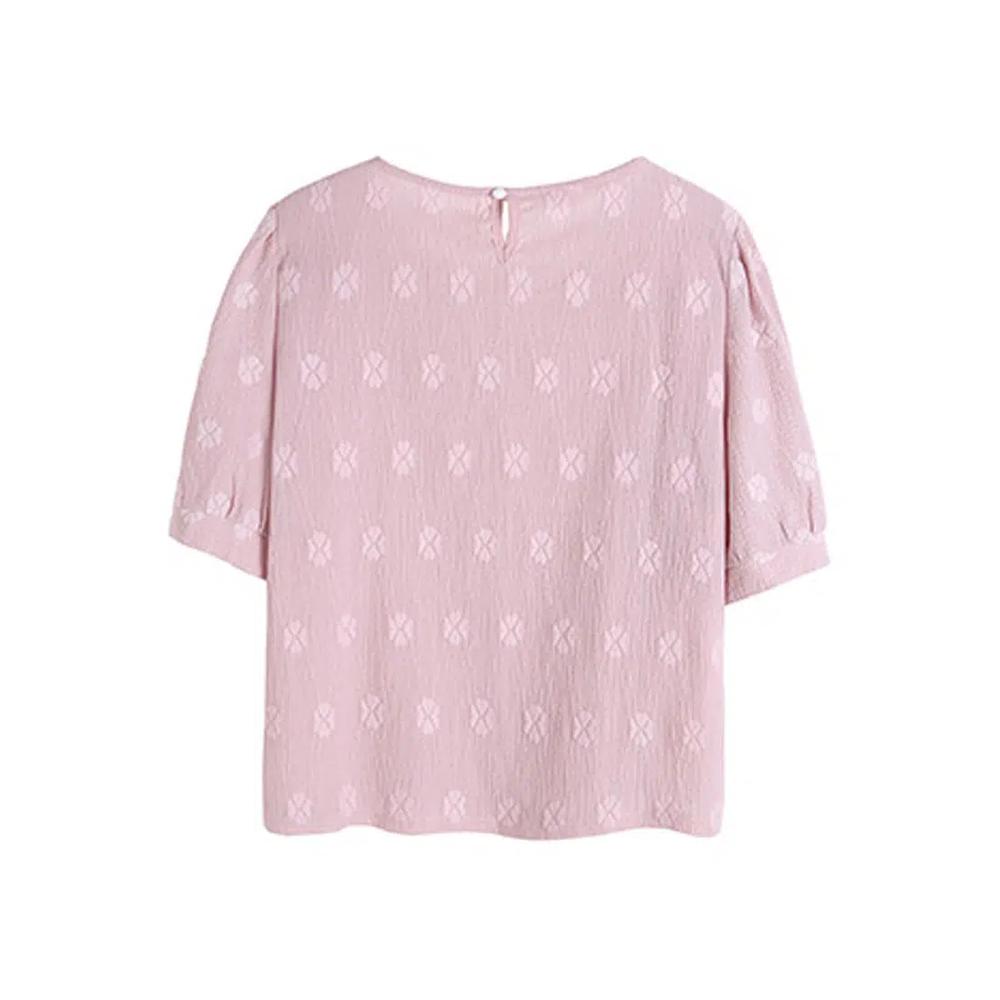 Блузка Jacquard Clover с коротким рукавом и круглым вырезом 6