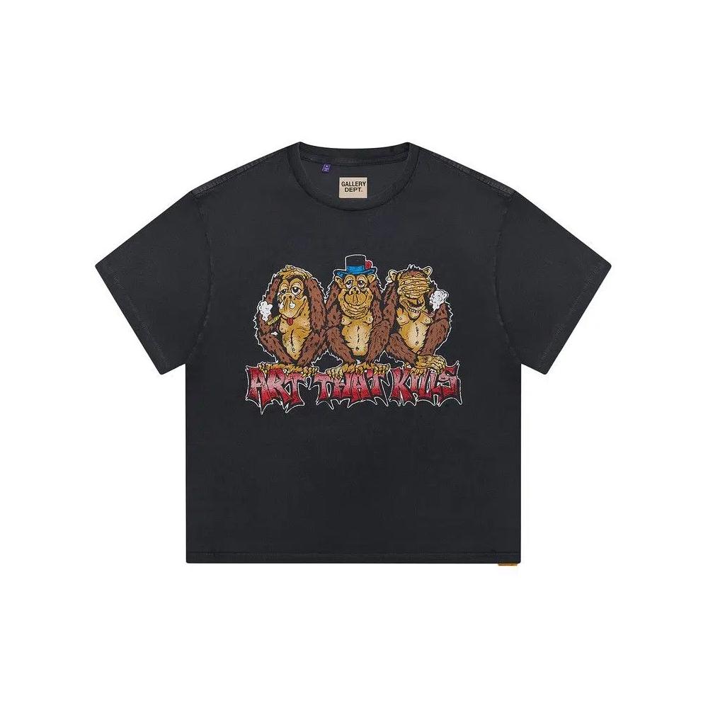 Топы Gallery Dept. See No Evil Tee 'Винтажный черный' 1