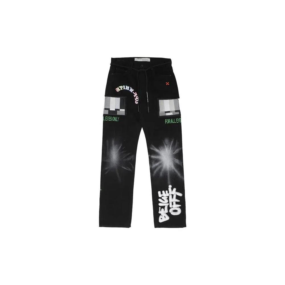Джинсы свободного кроя Off-White Ev Bravado «Black / Multicolor» 1