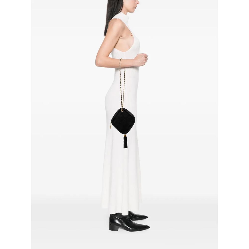 Стеганая сумка через плечо CC Quilted Suede Diamon Tassel Bag (1989-1991 годы) 2