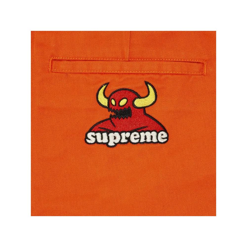 Брюки Supreme x Toy Machine Work Pant 'Ярко-оранжевый' 3
