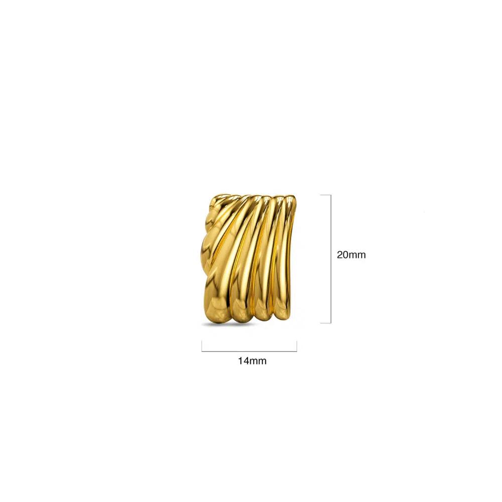 Многослойные серьги-гвоздики Pleated Angel Gold 4