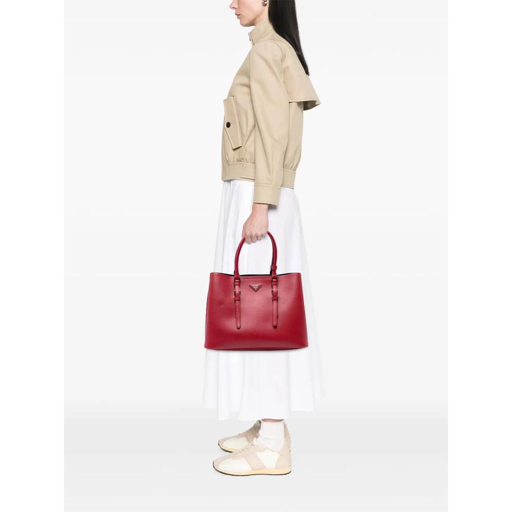 Сумка-сэтчел Saffiano Cuir Double Handle среднего размера (2000-2013 годы) 2