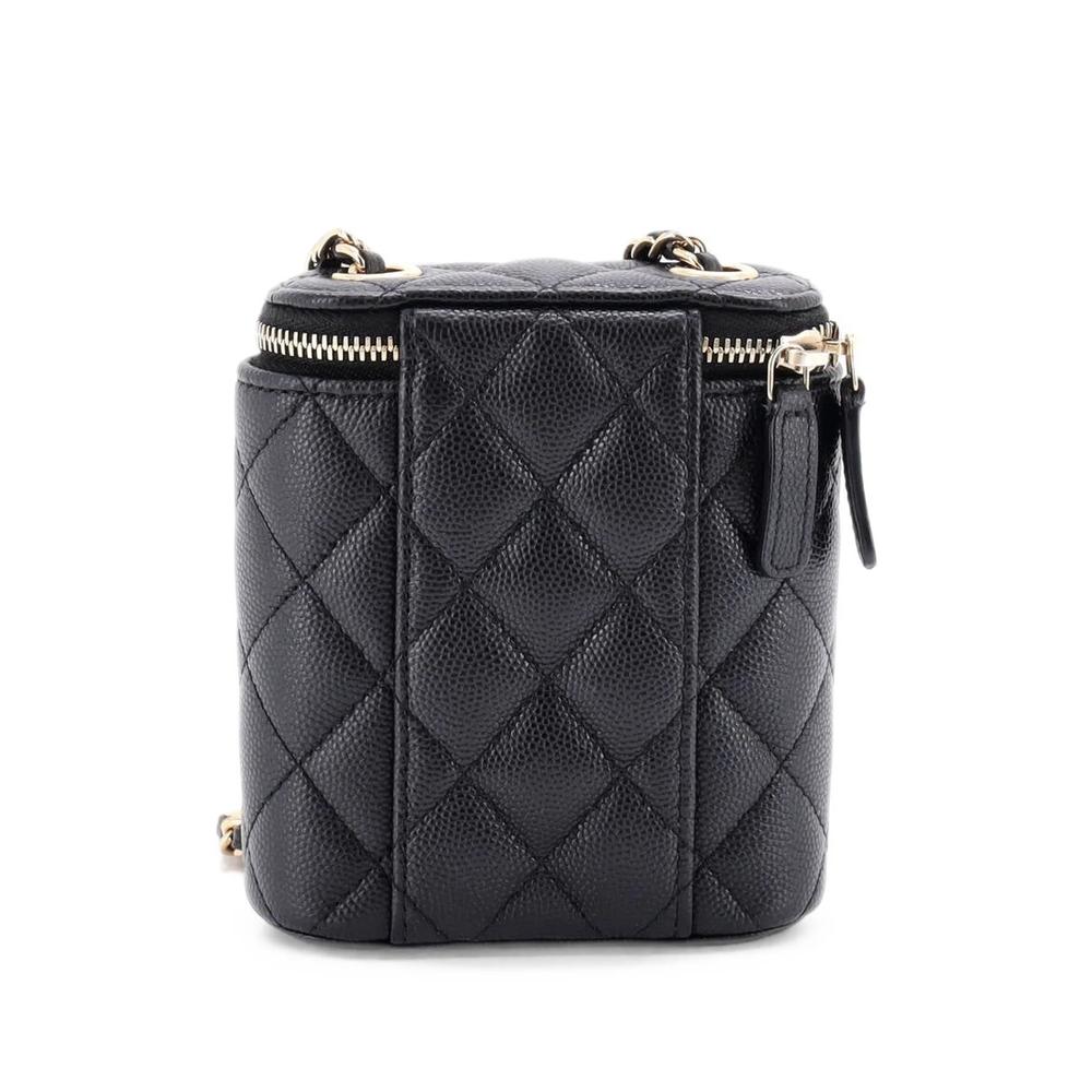 Vertical Classic Vanity Case with Chain Quilted Caviar Mini shoulder bag 2