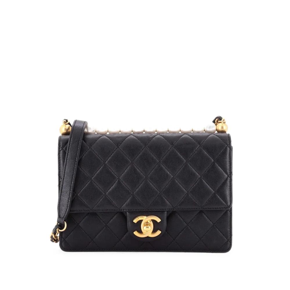 Маленькая стеганая сумка на плечо Chic Pearls Flap Bag 1