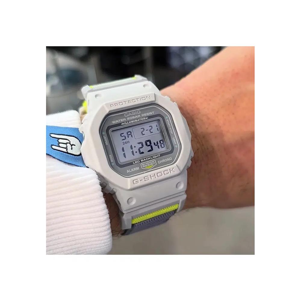 DW-5600MNC-7A8 Мужские цифровые часы Белый тканевый ремешок 6