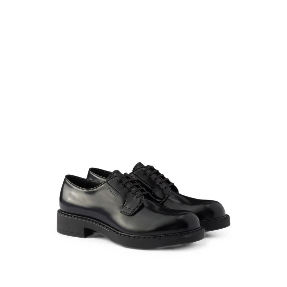 chocolate brushed leather derby shoes 2