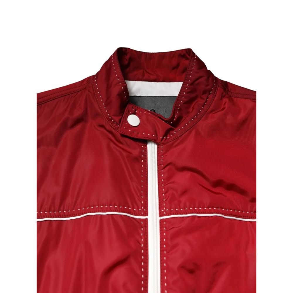 contrast-stitched bomber jacket 5