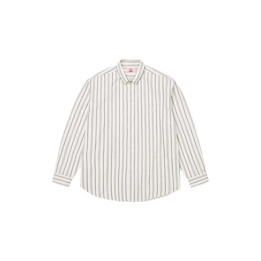 Рубашки и топы Supreme x Martine Rose Metallic Stripe Shirt 'White' 1