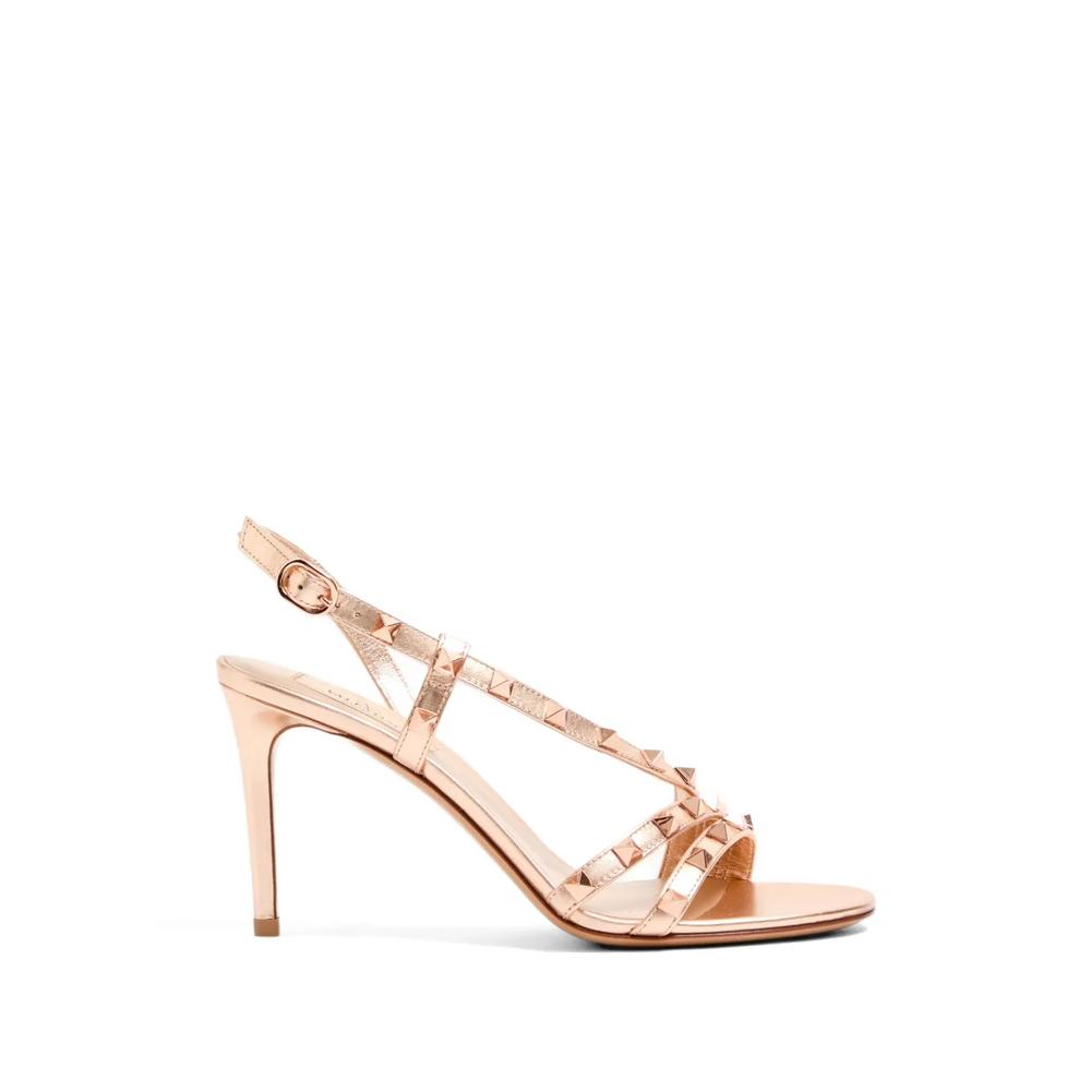 Rockstud sandals in laminated nappa 85mm 1