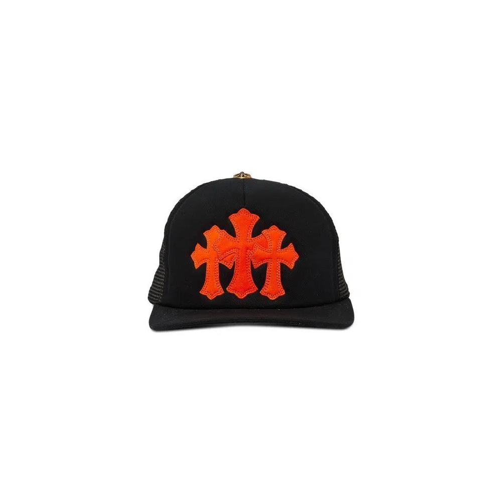 Кепки Chrome Hearts St. Barths Exclusive Cemetery Cross Trucker Hat «Black/Orange» 1