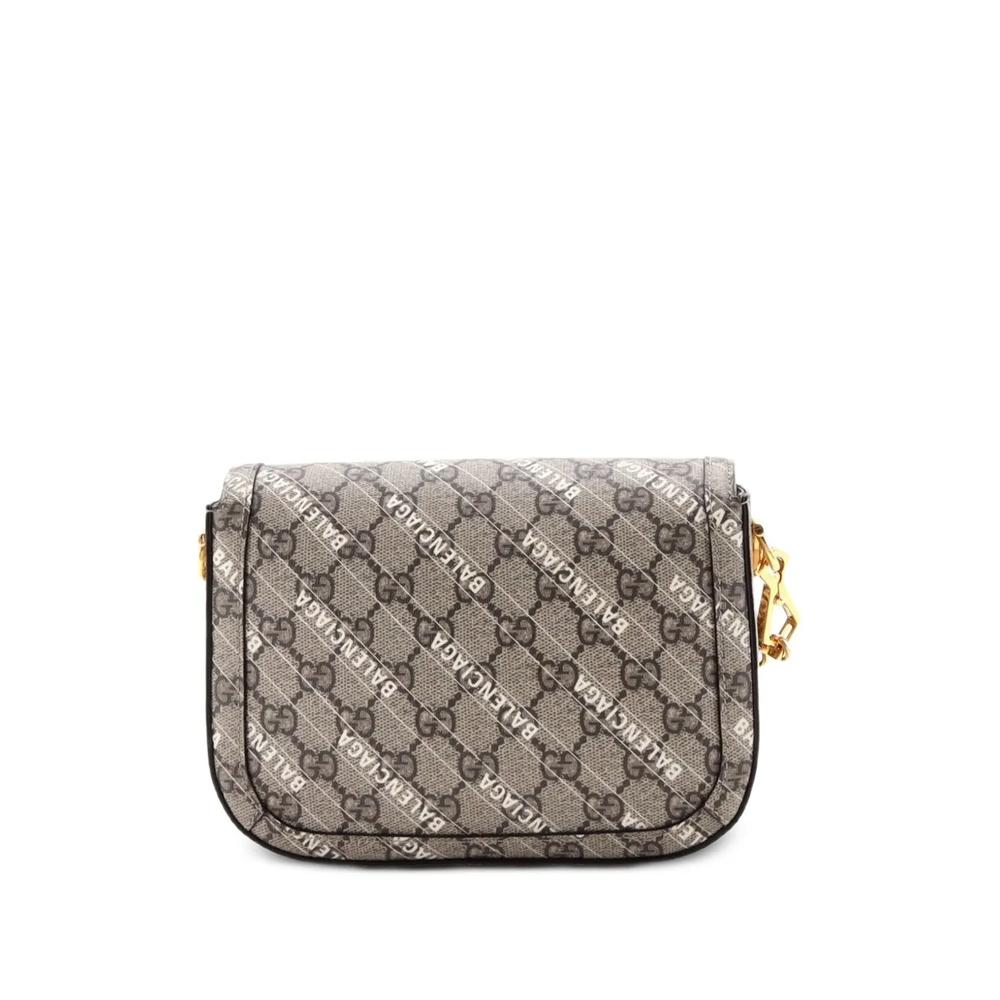 Маленькая сумка на плечо The Hacker Project Horsebit 1955 GG Coated Canvas из коллаборации с Balenciaga 2