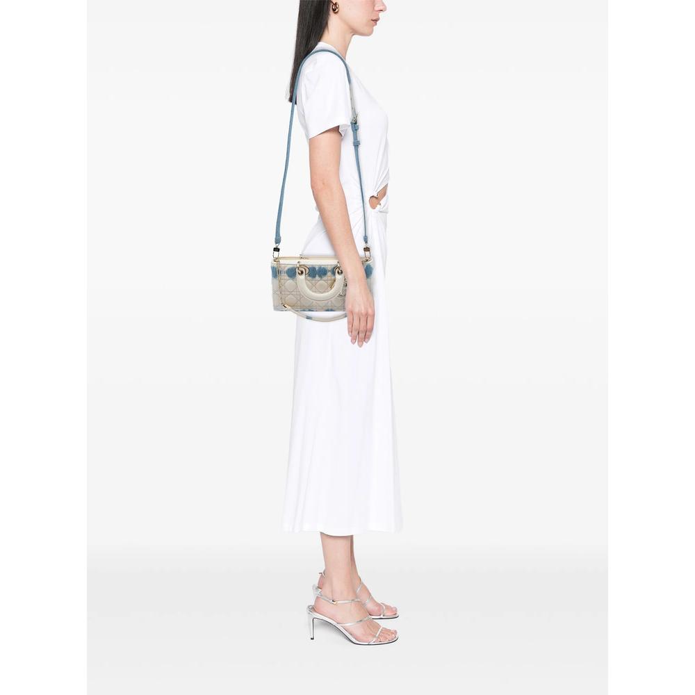 2022 Medium Denim Cannage Tie Dye Lady D Joy satchel 6