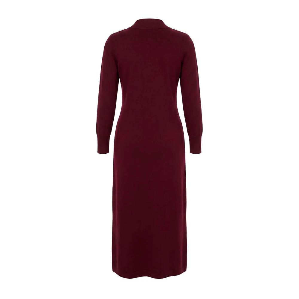 Платье-хиджаб Burgundy Unlined Plain Knitwear Single Layer 6