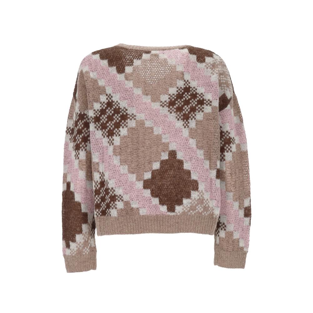 argyle-knit V-neck sweater 2
